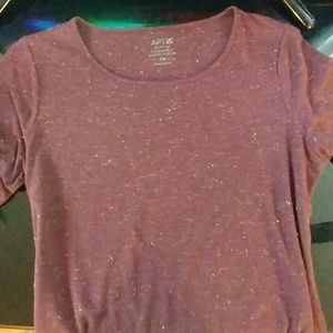 Gold fleck elbow sleeve t-shirt